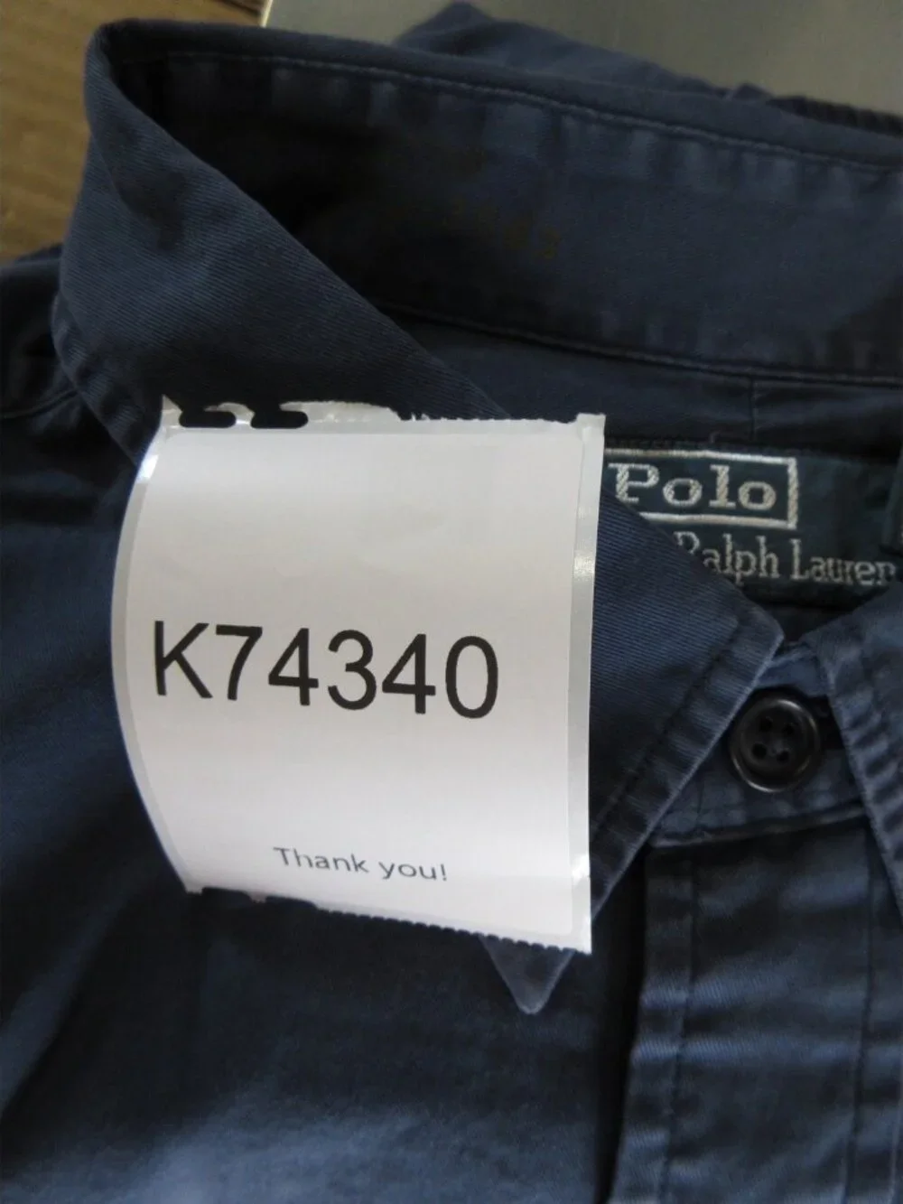 VGT Polo Ralph Lauren Shirt 2XB Big Navy Button Up Workwear Utility Y2K